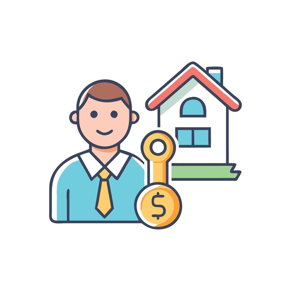 Unique Landlord Icon for Property vector
