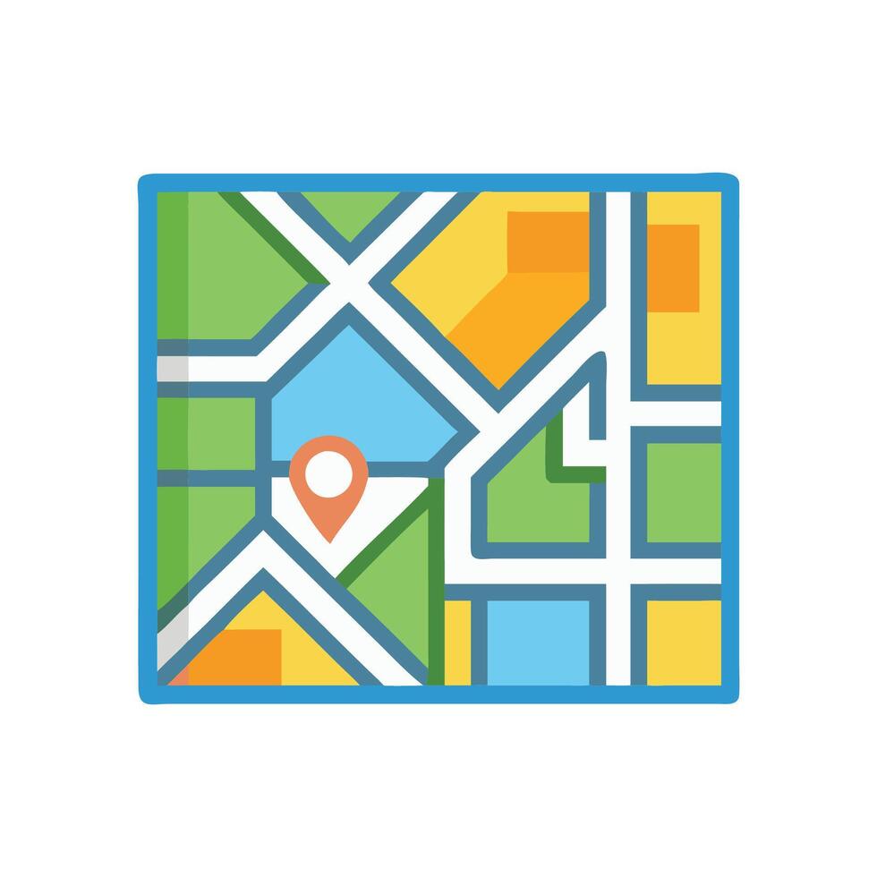 Stylish Neighborhood Map Icon vector