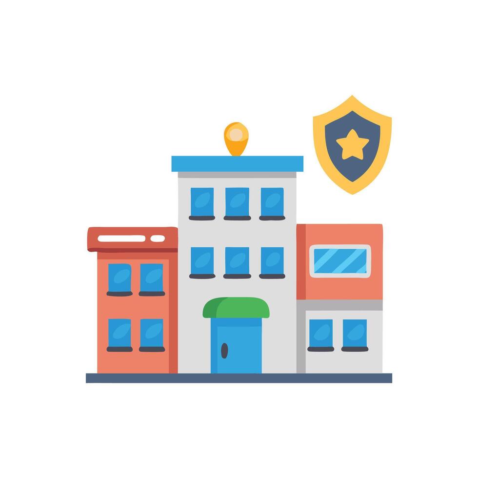 Creative Police Station Nearby Icon vector