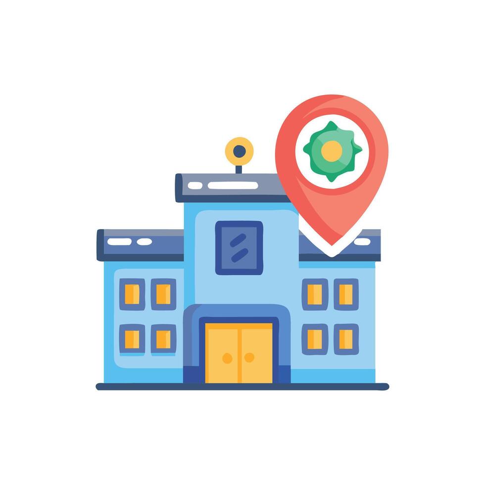 Police Station Nearby Icon for Safety vector