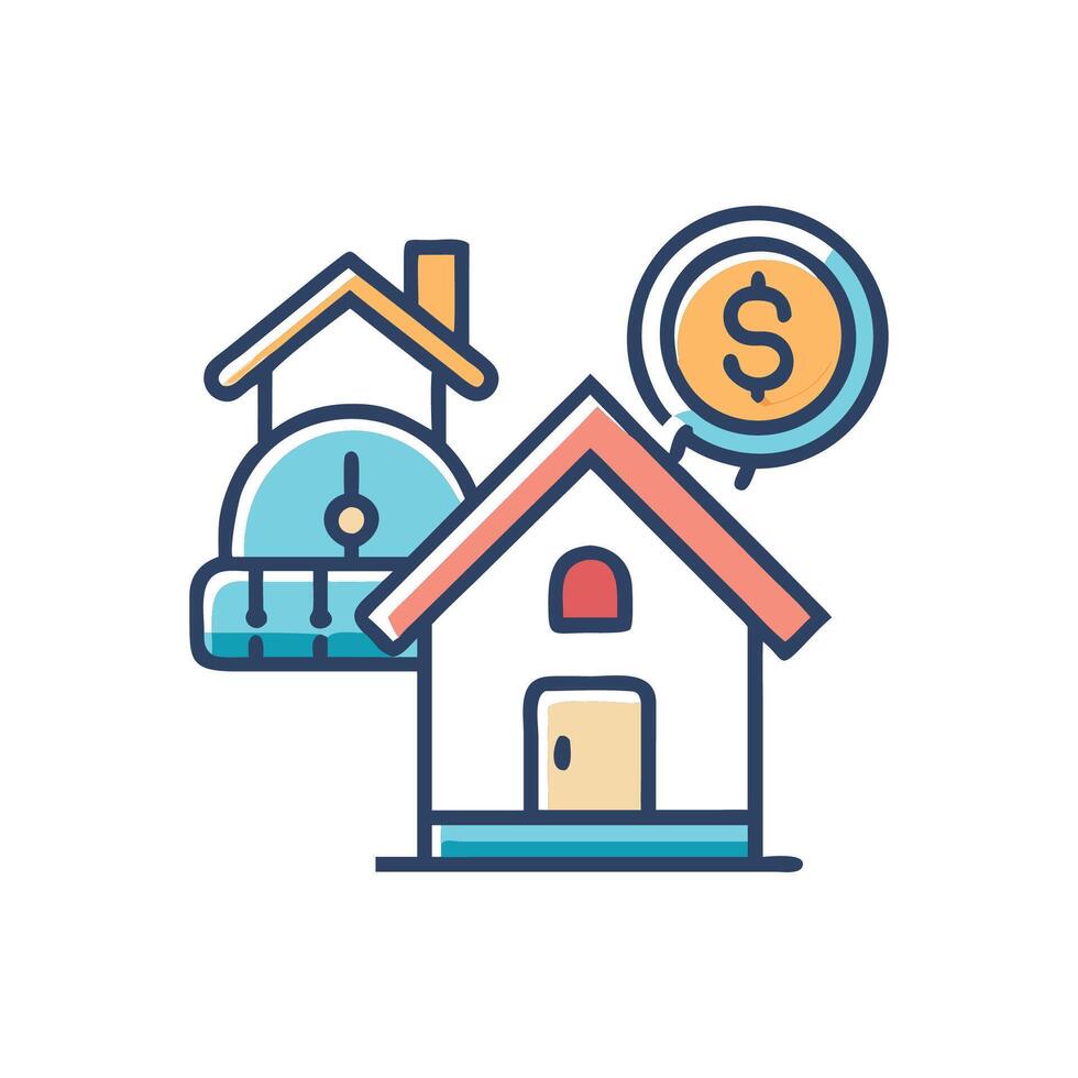 Stylish Property Foreclosure Icon vector