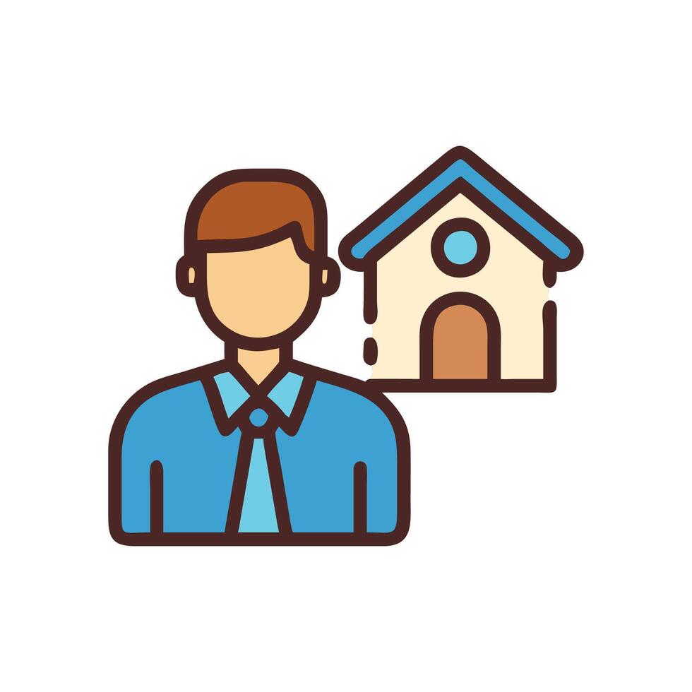 Stylish Real Estate Agent Icon vector