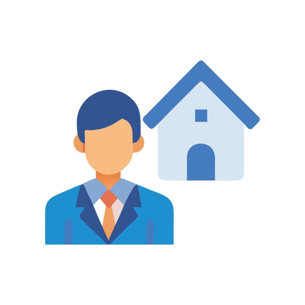 Modern Real Estate Agent Icon for Services vector