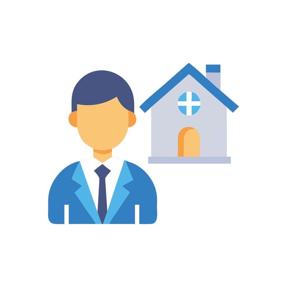 Unique Real Estate Agent Icon for Services vector