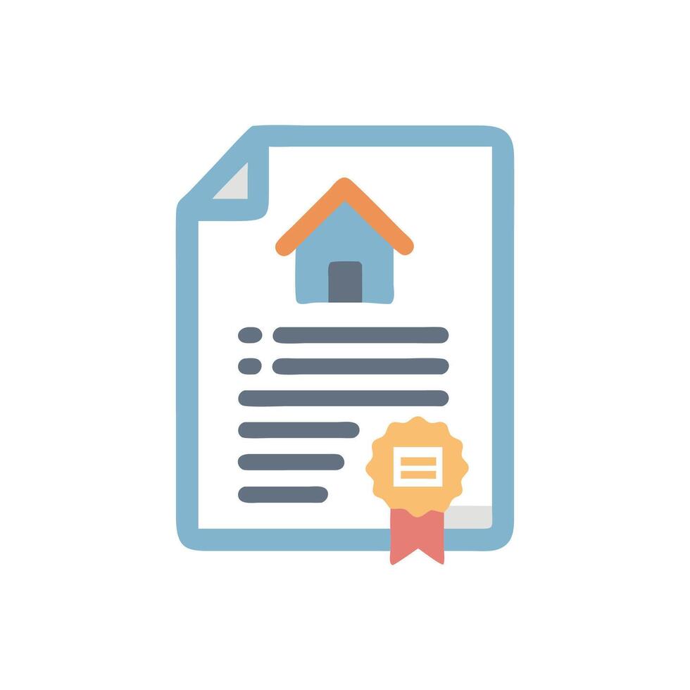 Unique Real Estate Contract Icon for Legal Use vector
