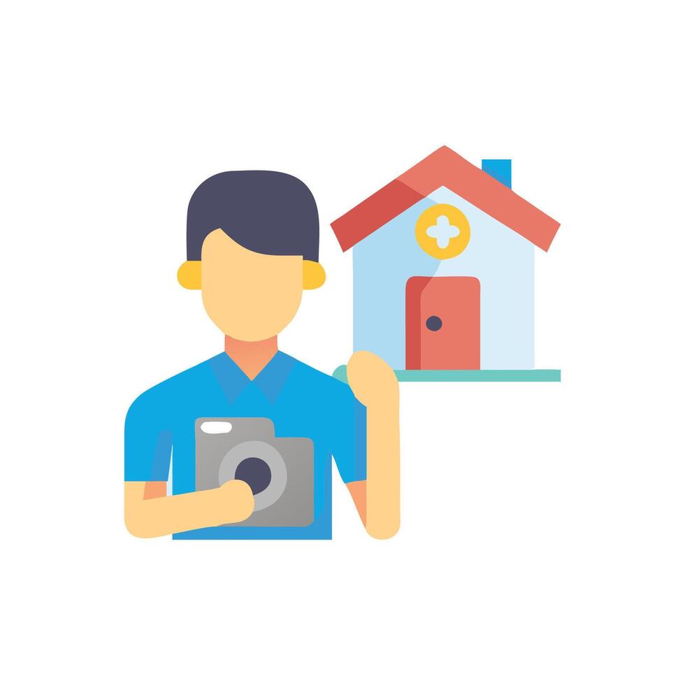 Creative Real Estate Photographer Icon vector