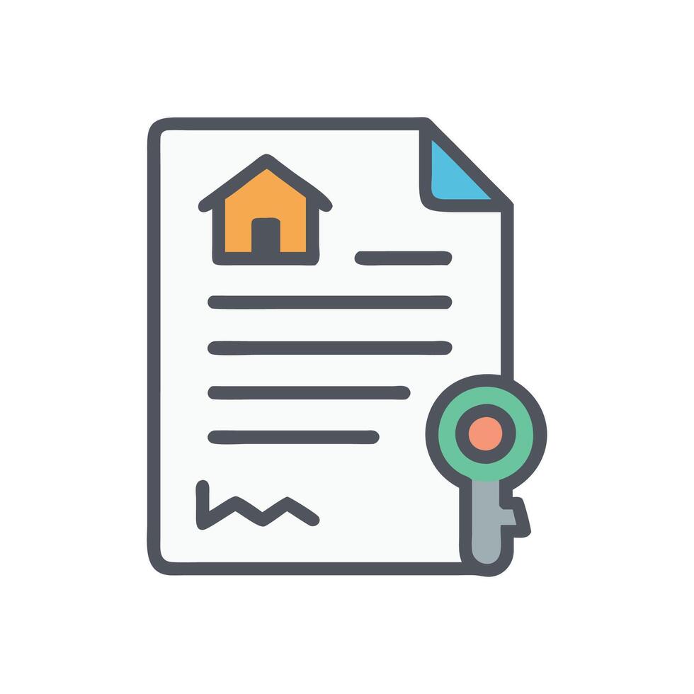 Stylish Rental Agreement Icon vector