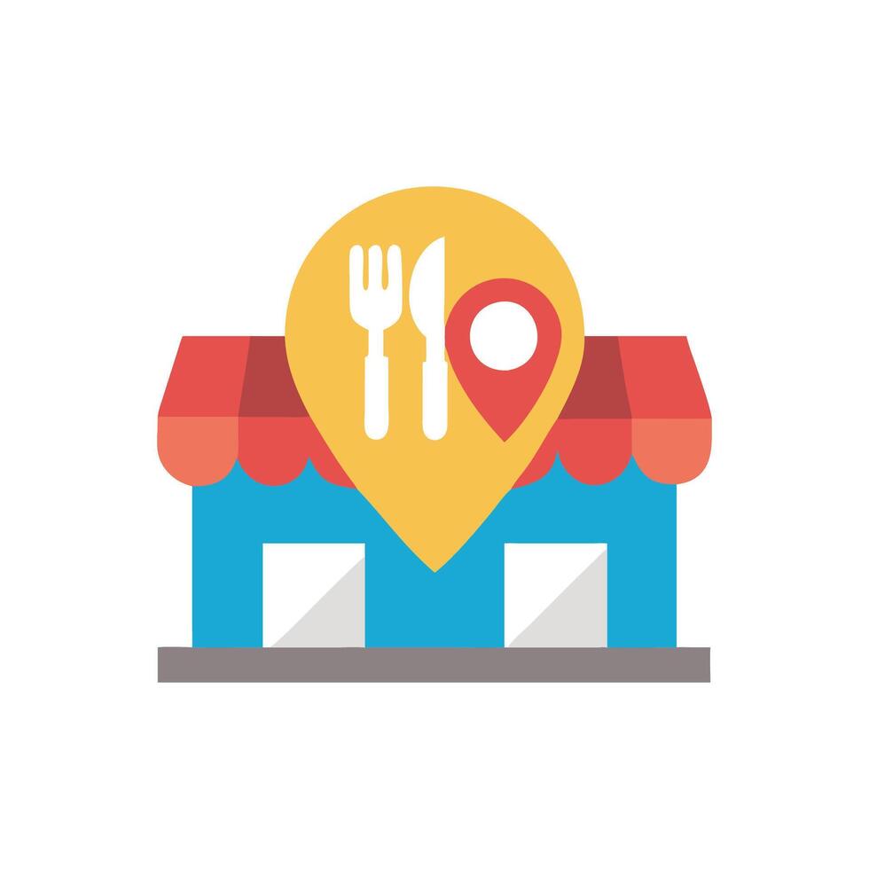 Stylish Restaurant Nearby Icon for Design vector