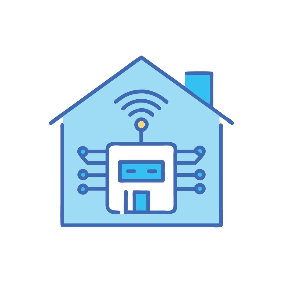 Stylish Smart Home Hub Icon vector