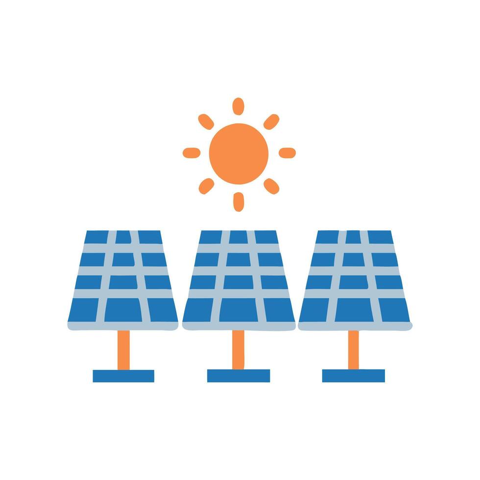 Stylish Solar Panels Icon vector