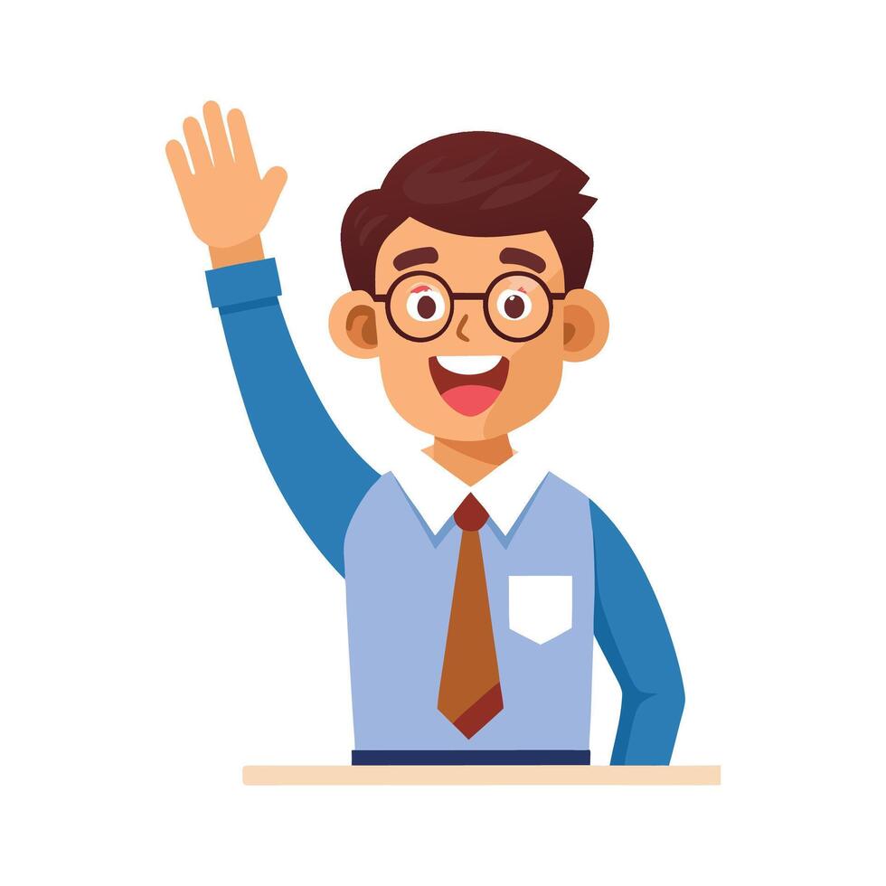 Teacher Encouraging Students with Friendly Gesture vector