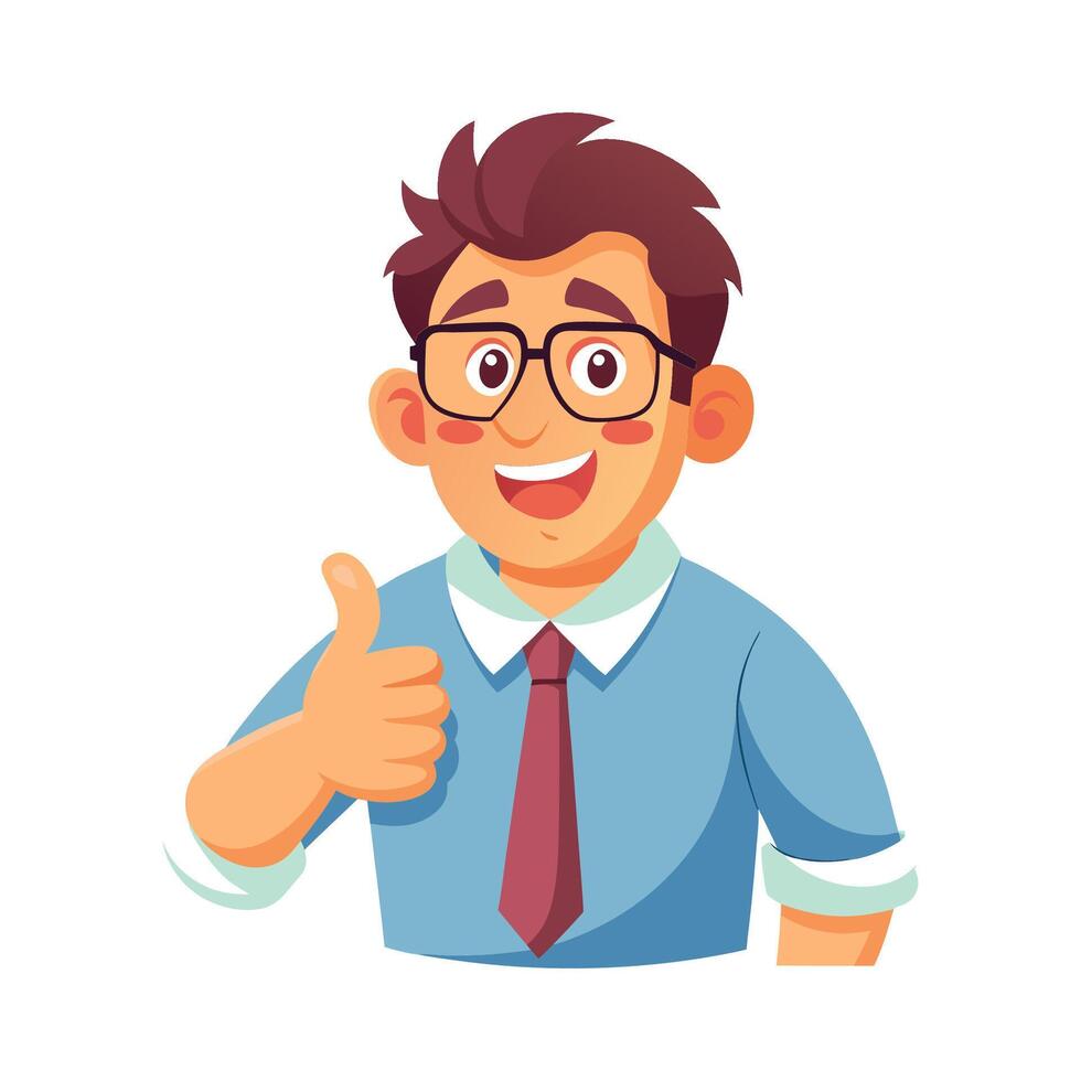 Teacher Giving Thumbs Up to Encourage Students vector