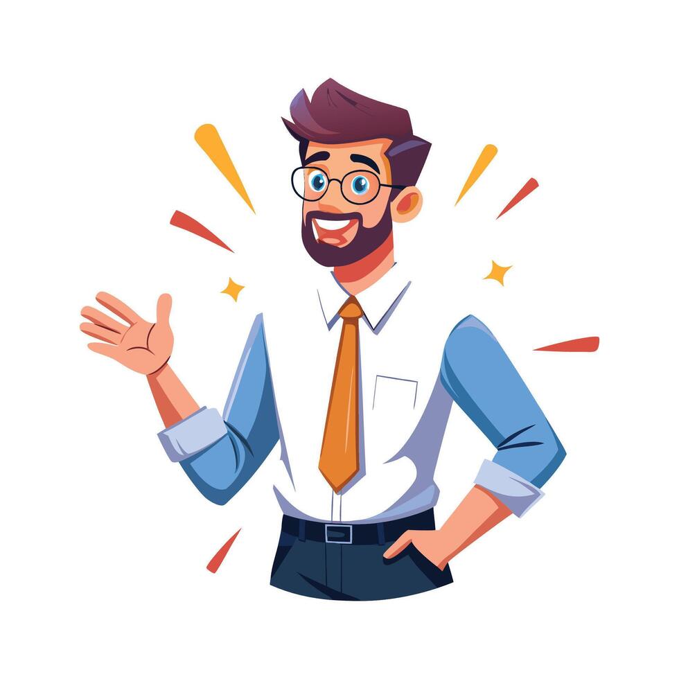 Instructor Using Hand to Explain Complex Ideas vector