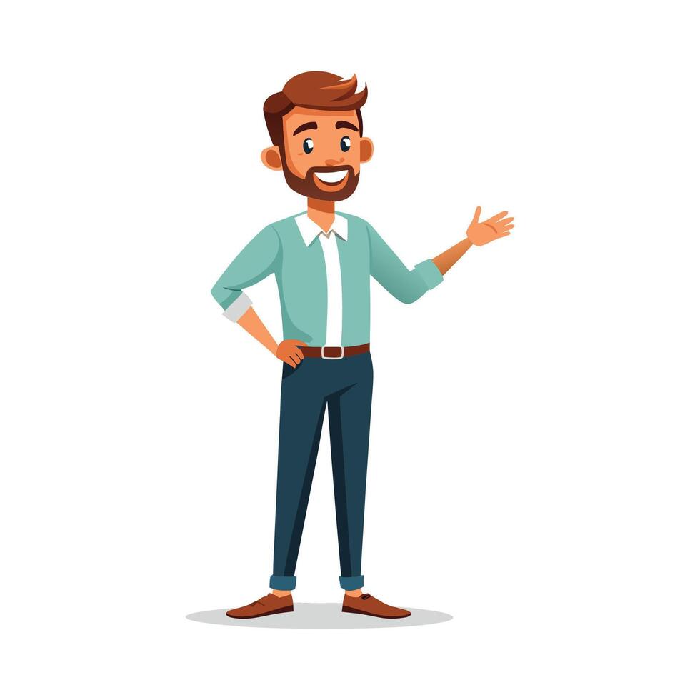 Educator Using Hand Gesture to Explain Concept vector