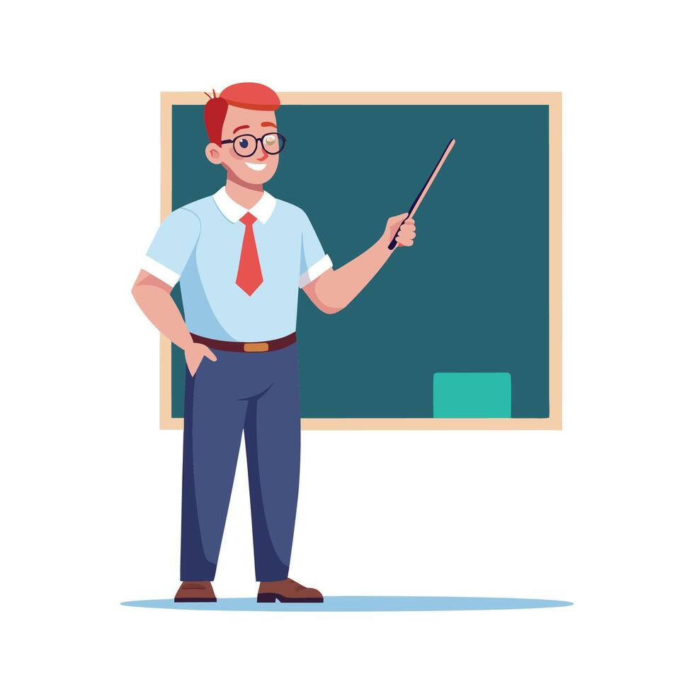 Teacher Giving Lecture with Pointer vector