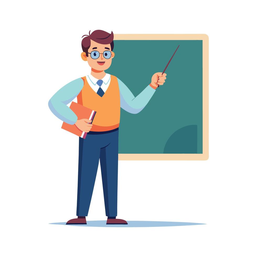 Educator Delivering Lecture Using Pointer vector
