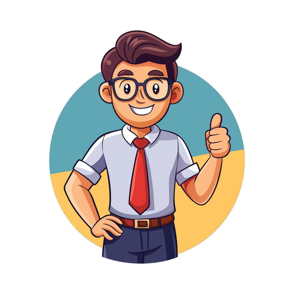 Educator Encouraging Students with Thumbs Up vector