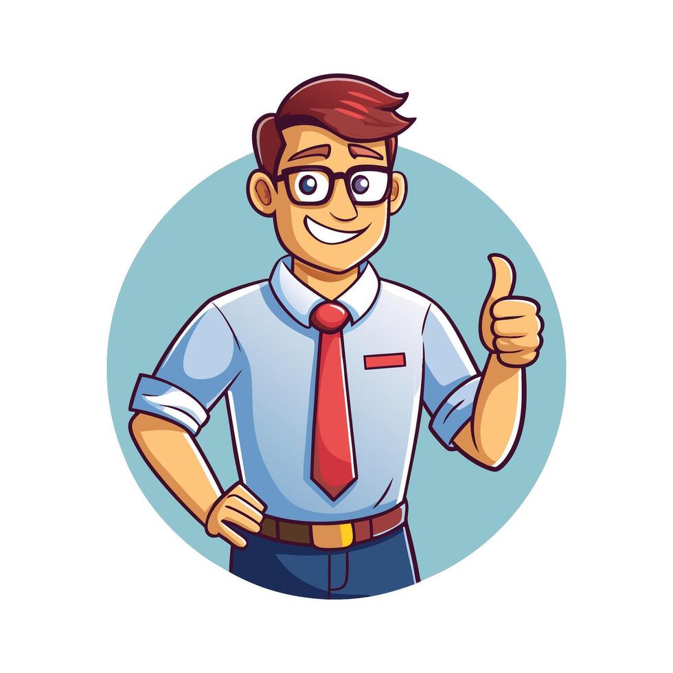 Teacher Giving Thumbs Up While Encouraging vector