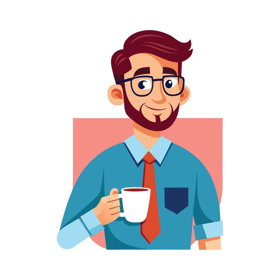 Instructor Holding Coffee While Sharing Knowledge vector