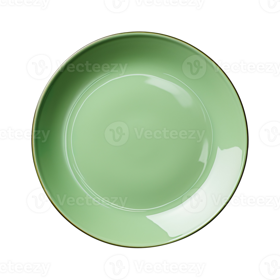 A green plate isolated on transparent background png