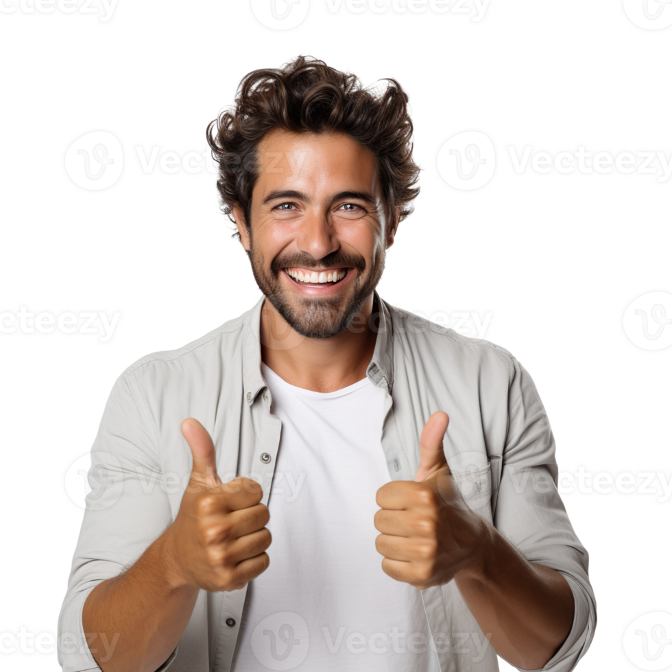 a happy optimistic man isolated on transparent background png