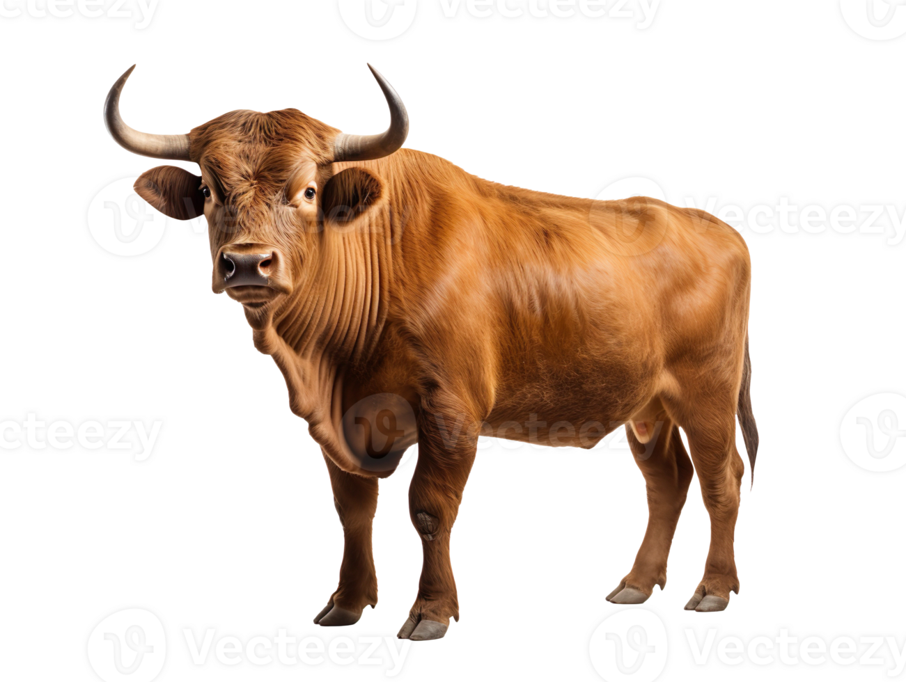 a brown bull isolated on transparent background png