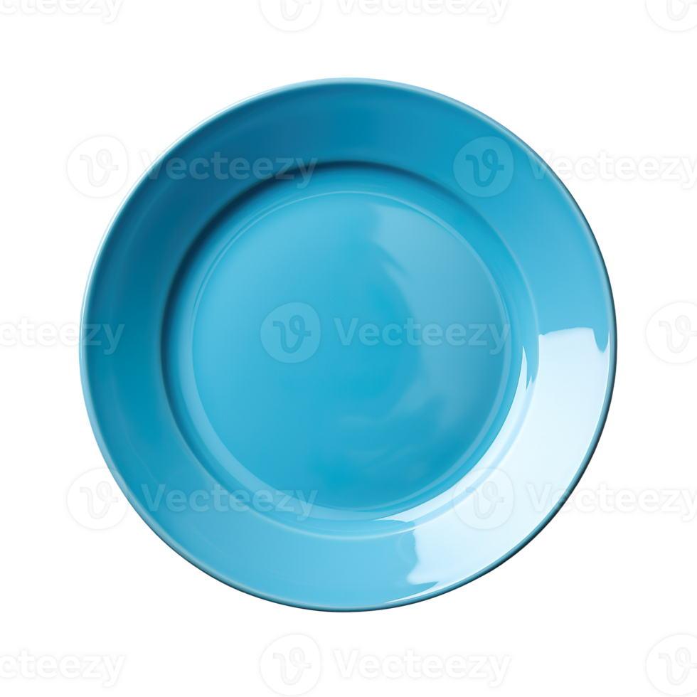 A blue plate isolated on transparent background png