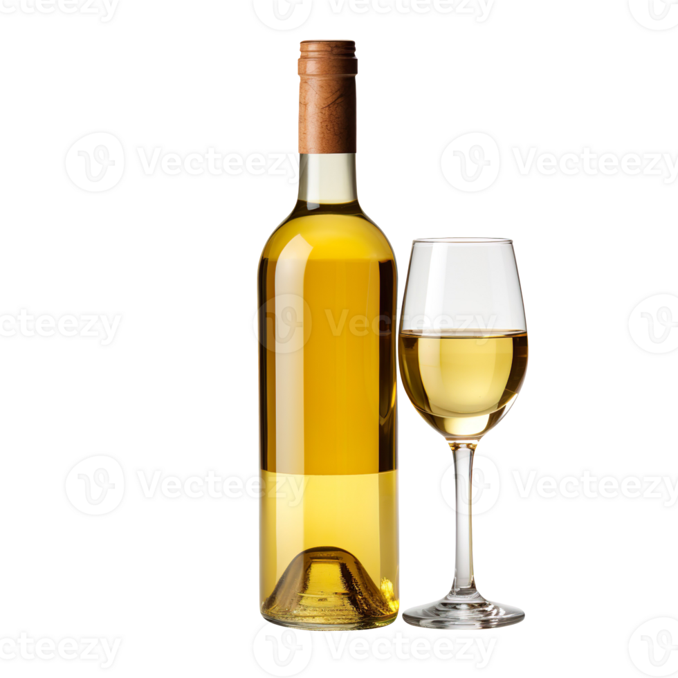a bottle of white wine isolated on transparent background png