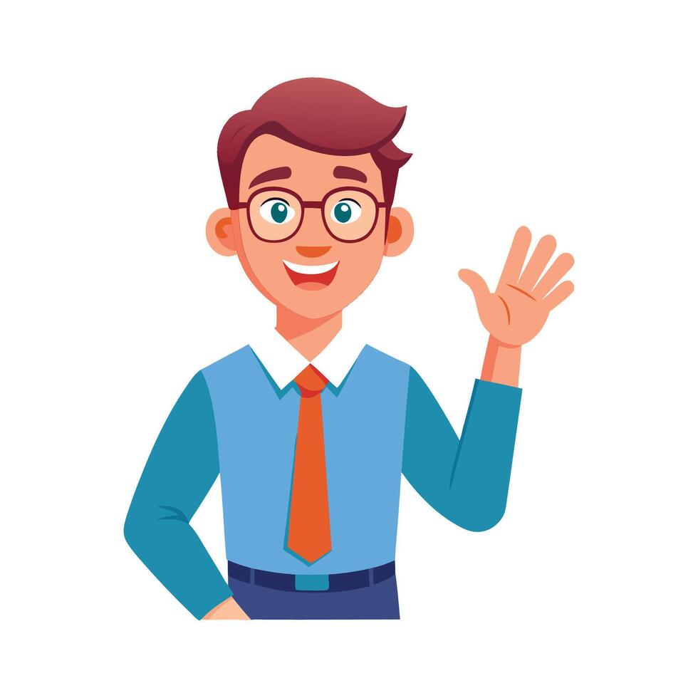 Inspiring Teacher Showcasing Hand Gestures for Learning vector
