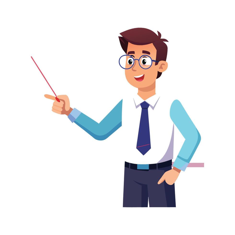 Dynamic Educator Using Laser Pointer in Educational Setting vector