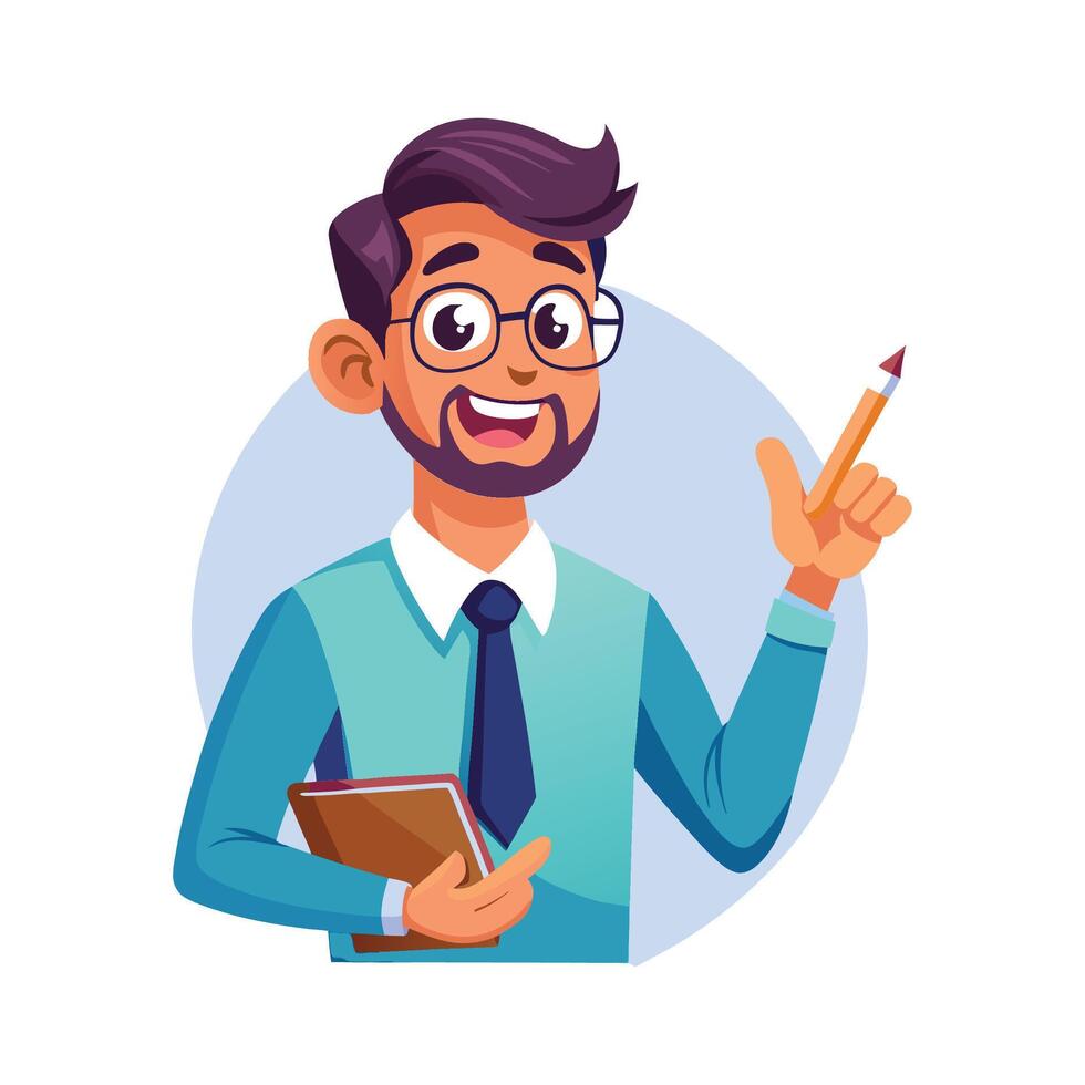 Creative Educator Highlighting Pencil for Teaching vector