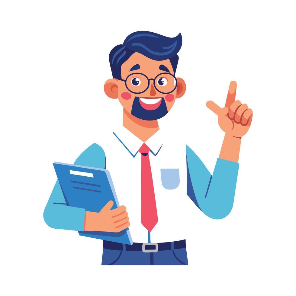Teacher Presenting Report Card for Feedback vector