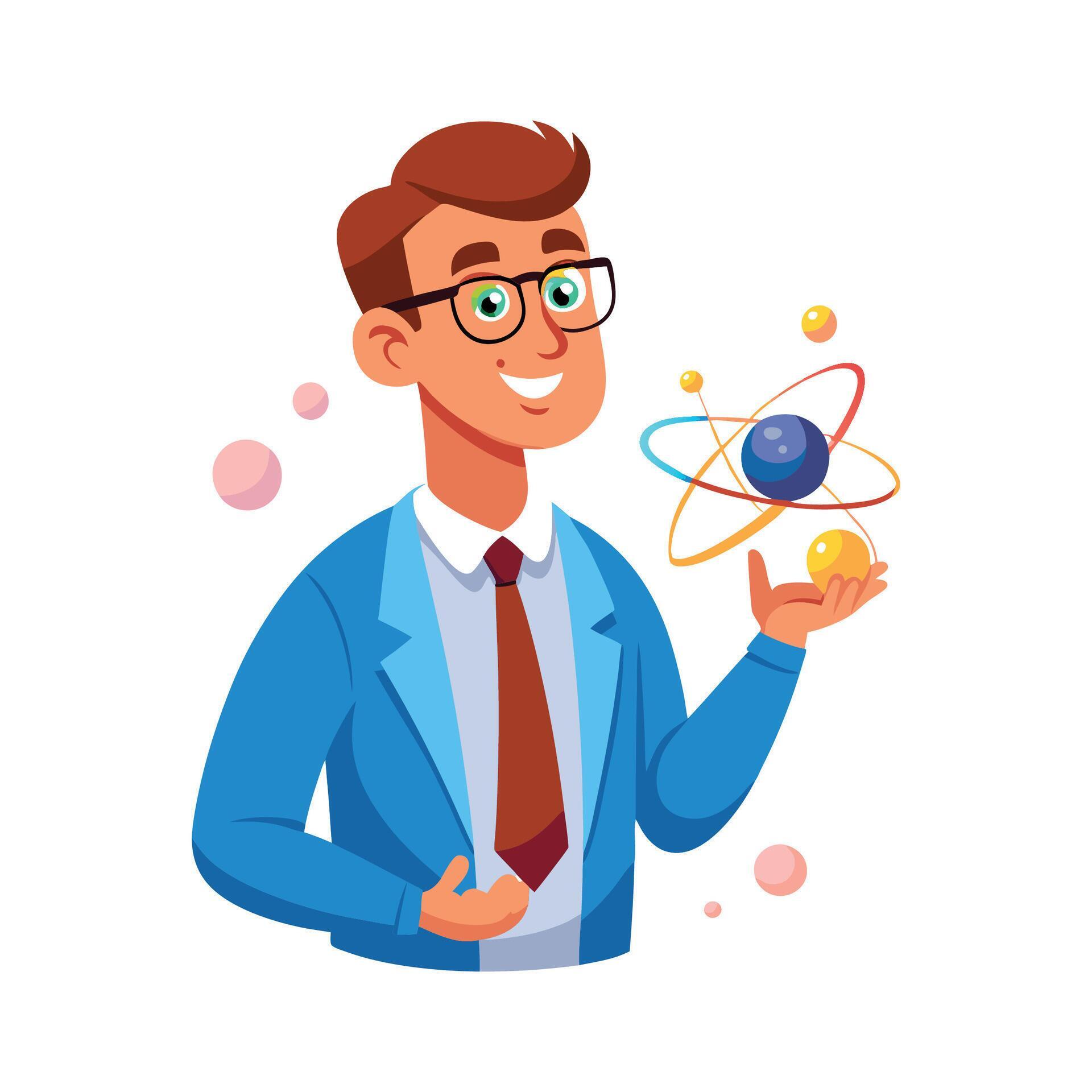 Dynamic Educator Using Science Model for Class 57080769 Vector Art at ...