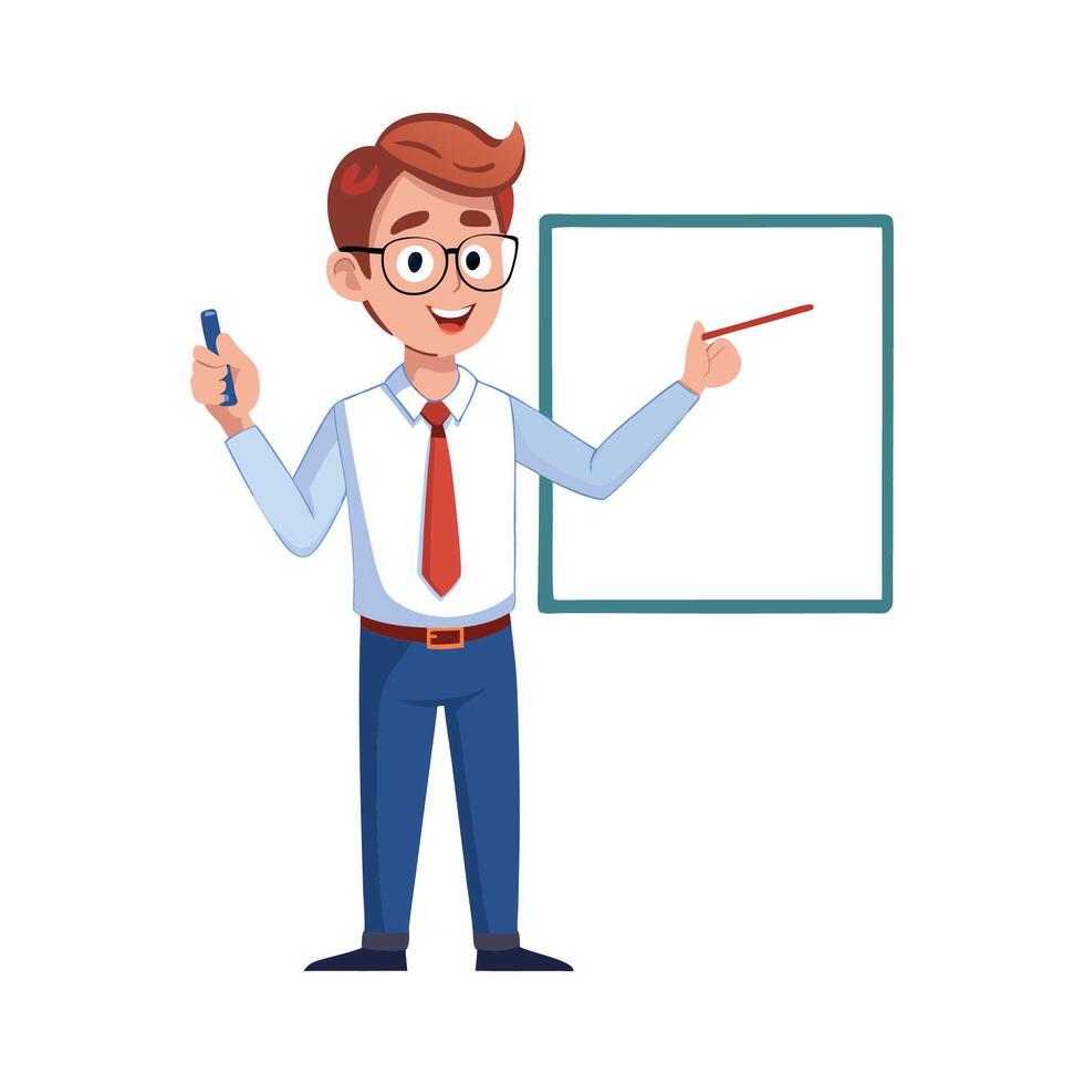 Instructor Using Imagination in Teaching vector
