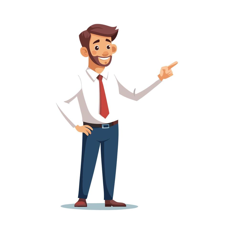 Teacher Pointing Forward While Speaking vector