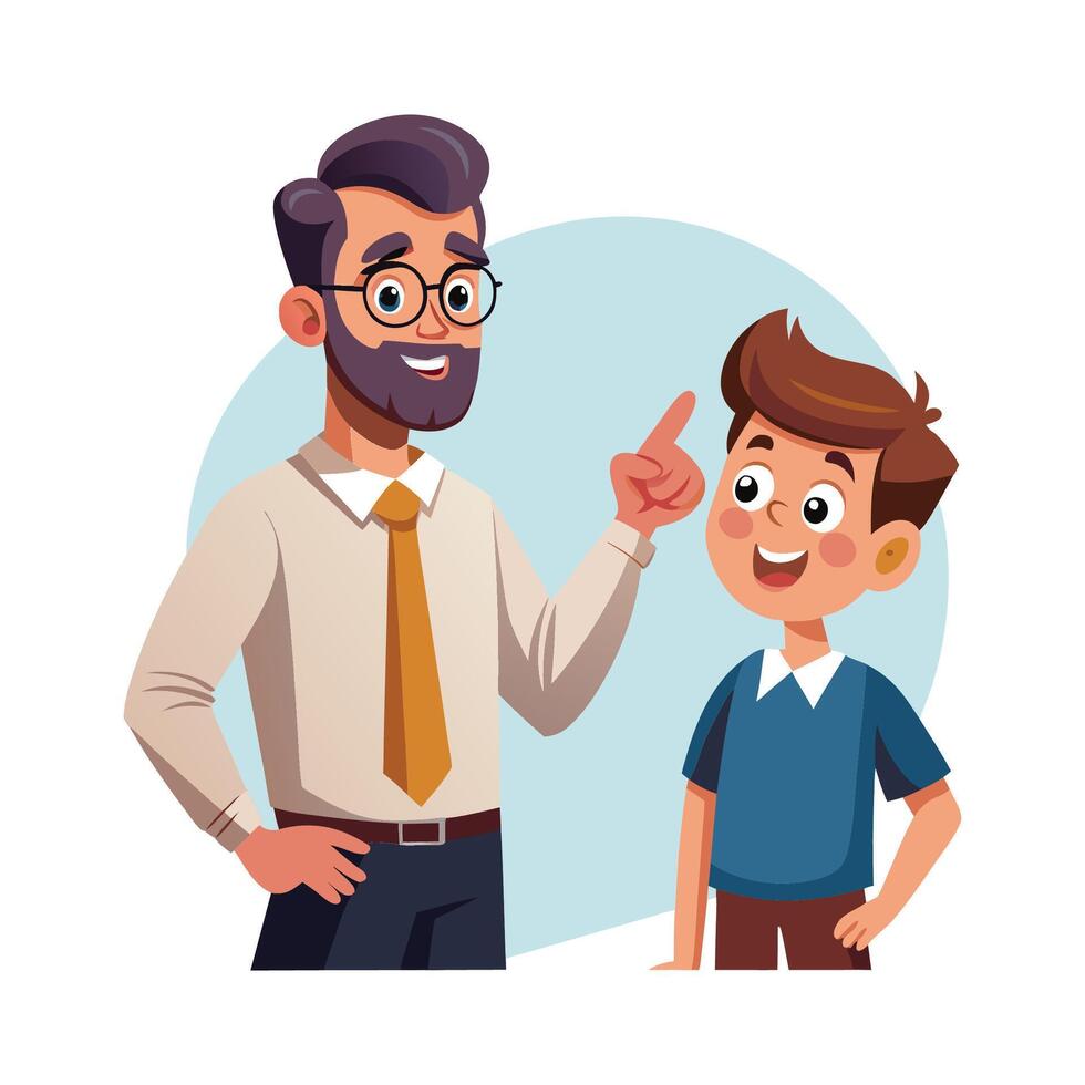 Instructor Asking a Question to Student vector
