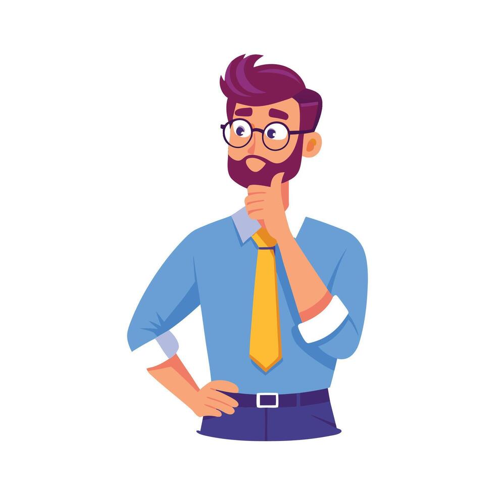 Instructor Raising Eyebrow While Asking Question vector