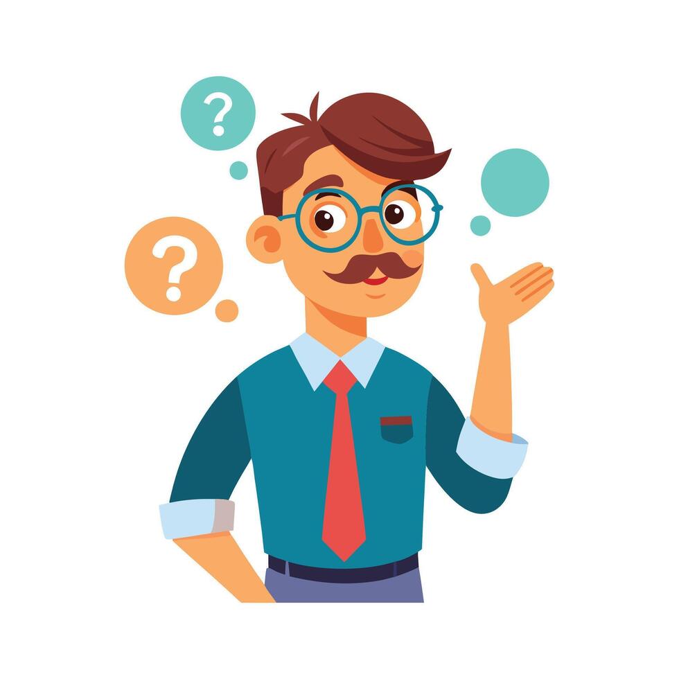 Teacher Engaging Class with Eyebrow Raise vector