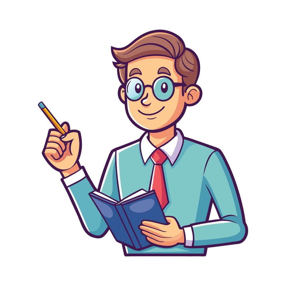 Instructor Using Pen to Highlight Details vector