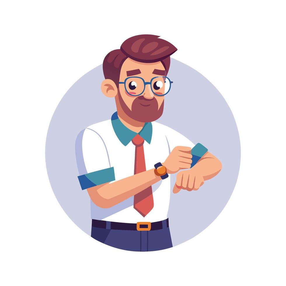 Instructor Wristwatch Check During Teaching vector