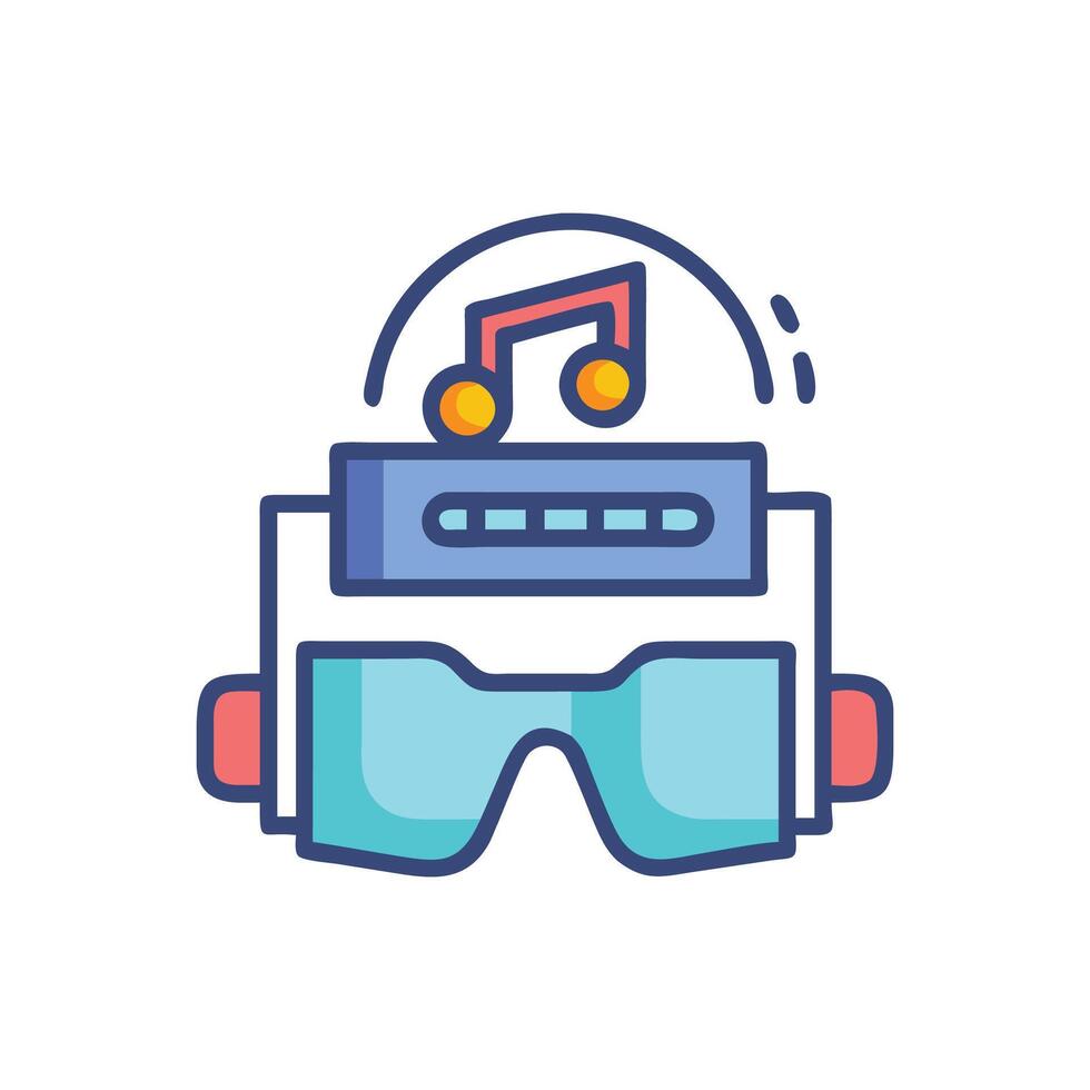 Exciting Virtual Reality Music Icon vector