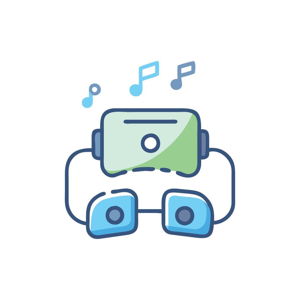Stylish Virtual Reality Music Graphic for Projects vector