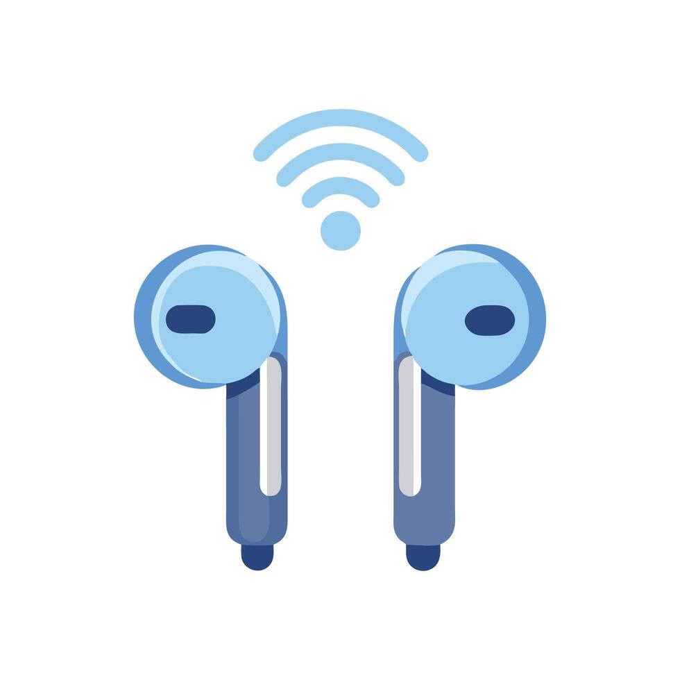Charming Wireless Earbuds Icon for Artistic Use vector