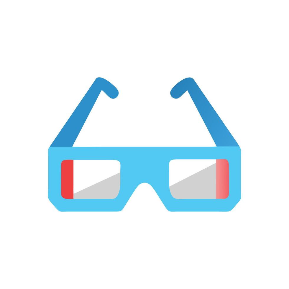 Unique 3D Glasses Flat Icon vector