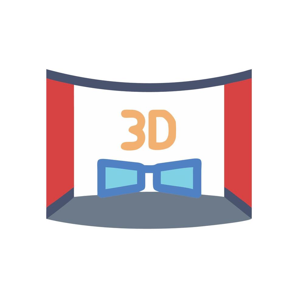 Creative 3D Movie Screen Icon vector