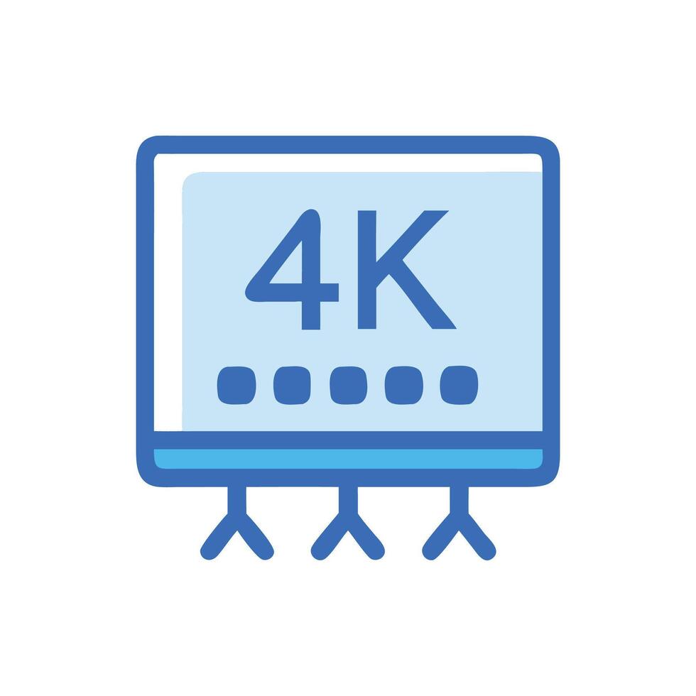 4K Movie Screen Icon for Quality vector