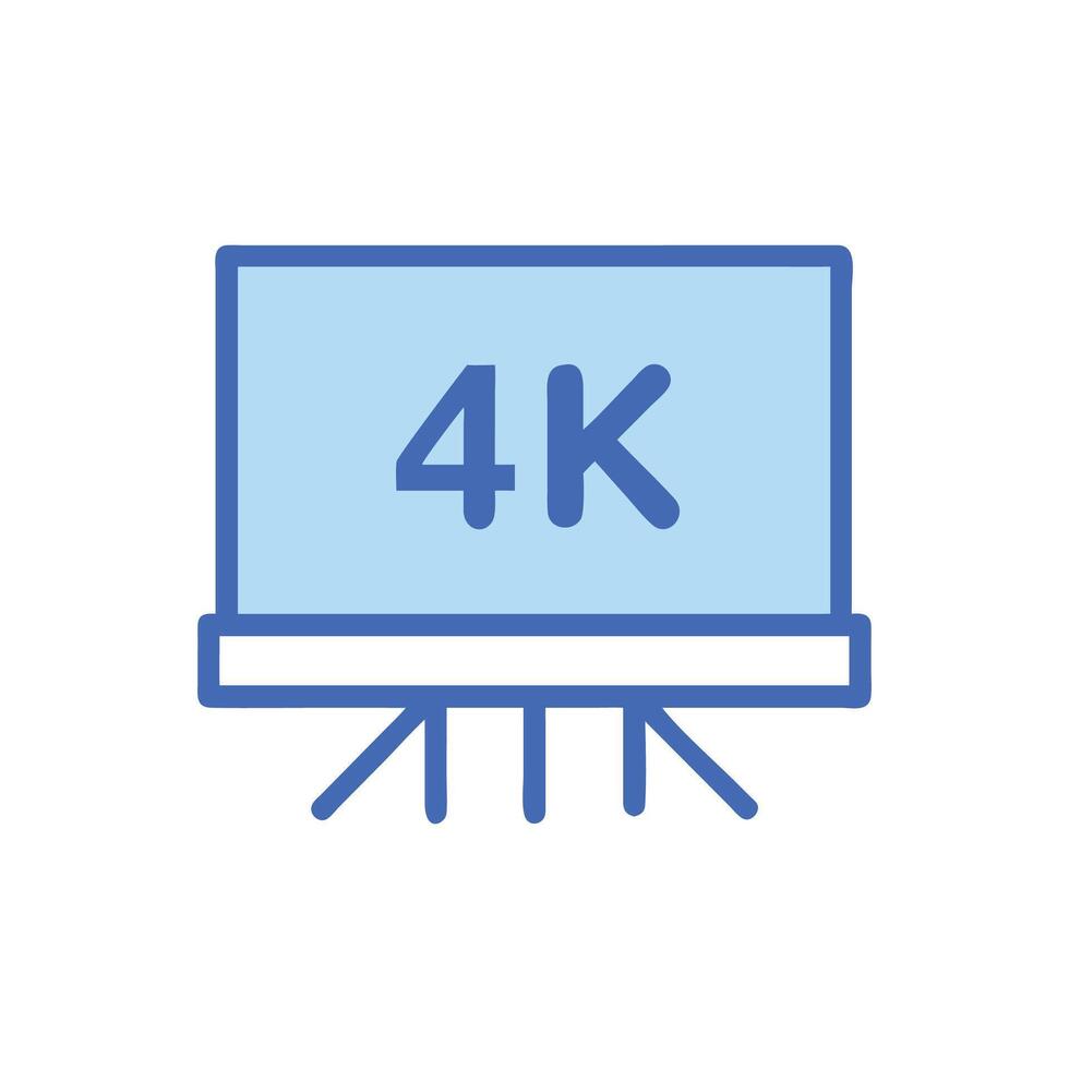 Unique 4K Movie Screen Icon vector