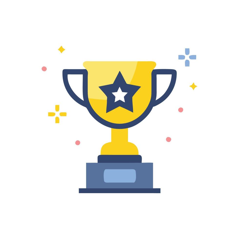Stylish Award Trophy Icon vector