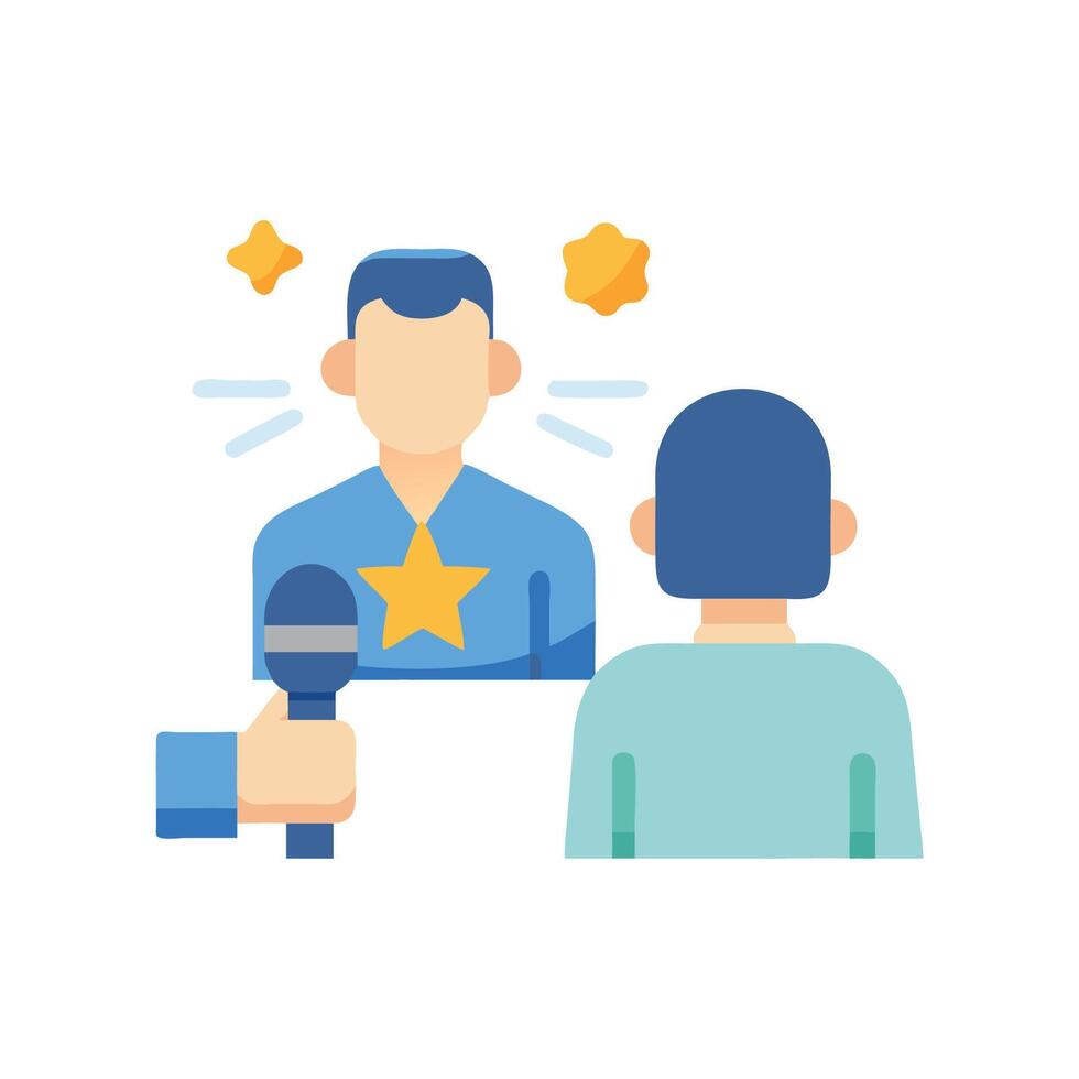 Creative Celebrity Interview Icon Design vector