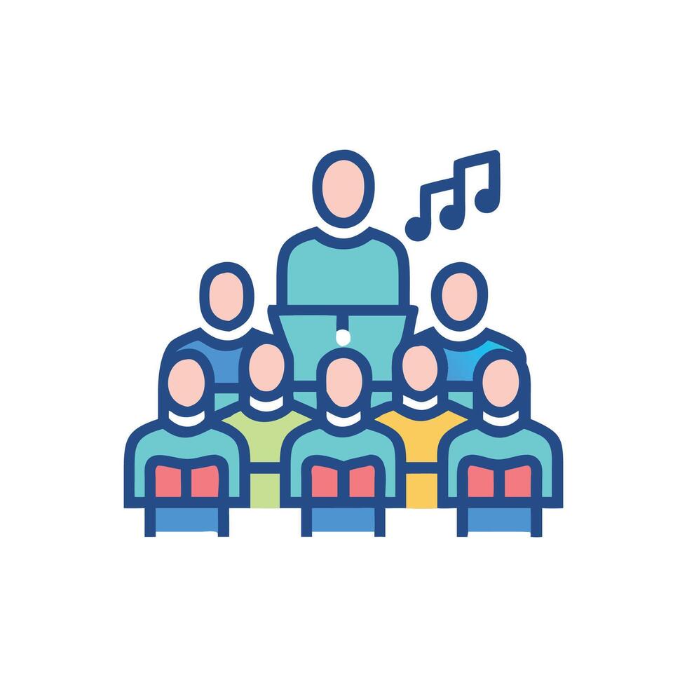 Stylish Choir Icon for Performers vector